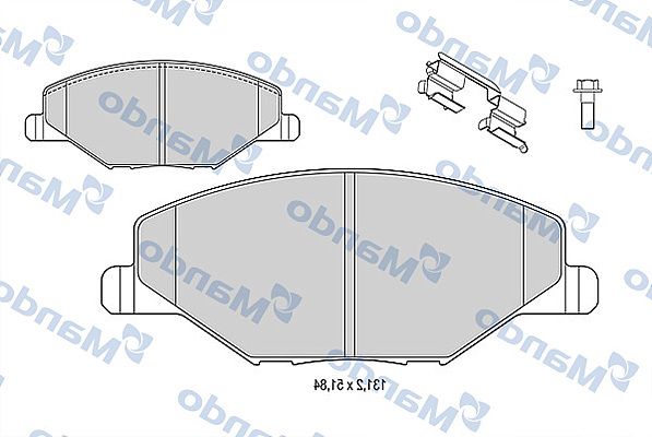 Комплект тормозных колодок, дисковый тормоз MANDO MBF015812