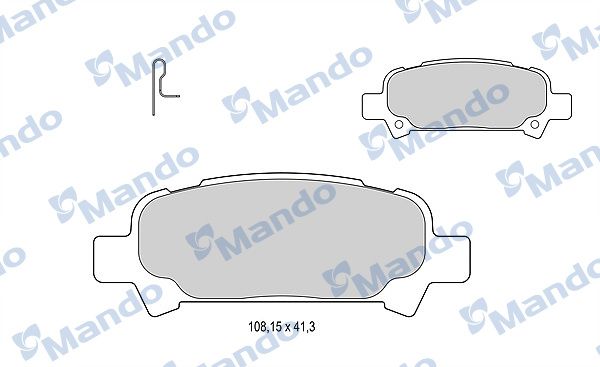 Комплект тормозных колодок, дисковый тормоз MANDO MBF015820