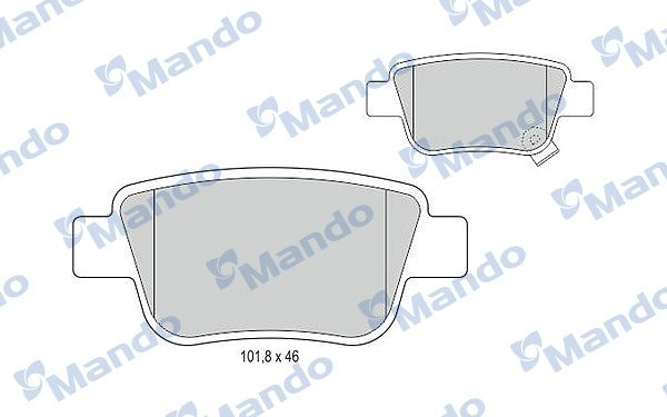 Комплект тормозных колодок, дисковый тормоз MANDO MBF015872