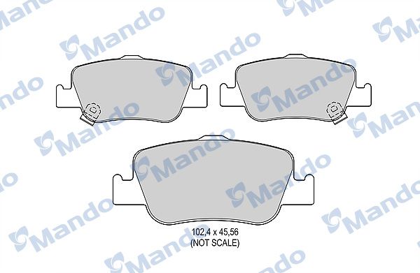 Комплект тормозных колодок, дисковый тормоз MANDO MBF015884