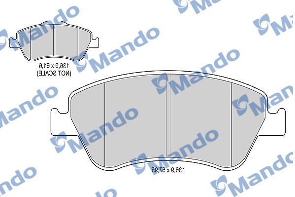 Комплект тормозных колодок, дисковый тормоз MANDO MBF015885