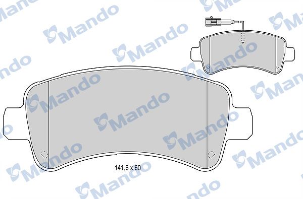 Комплект тормозных колодок, дисковый тормоз MANDO MBF015954