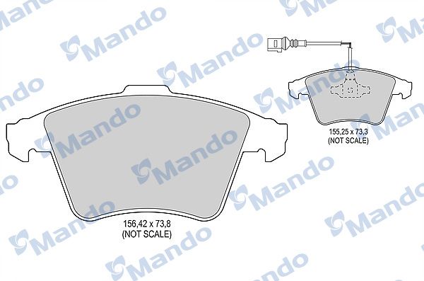 Комплект тормозных колодок, дисковый тормоз MANDO MBF016044