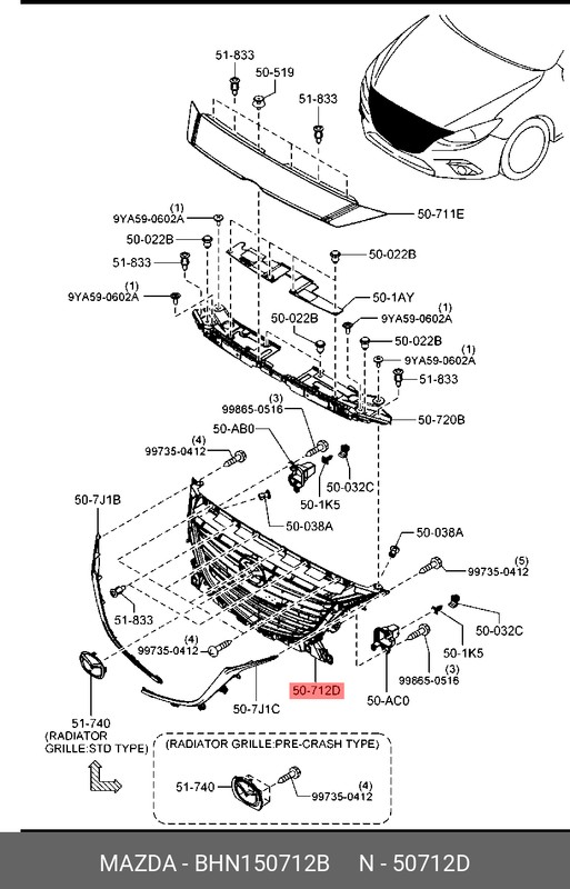 Запчасть MAZDA BHN150712B