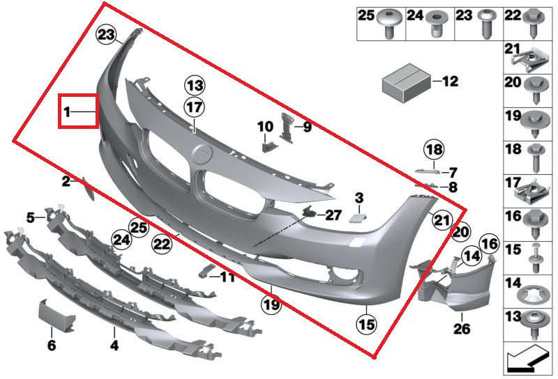 Облицовка бампера Lines грунт. Пд LINES SRA
 BMW 51117293022