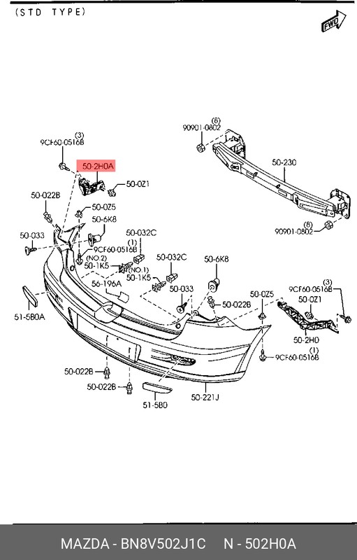 Запчасть MAZDA BN8V502J1C