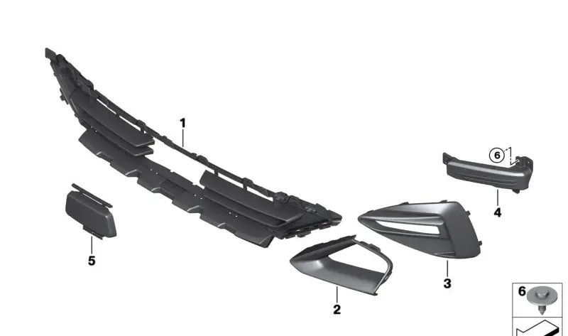 Решетка Середина Закрытая
 BMW 51117478674
