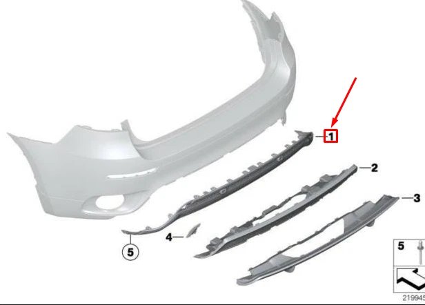 Облицовка бампера Зд Нж
 BMW 51122159360