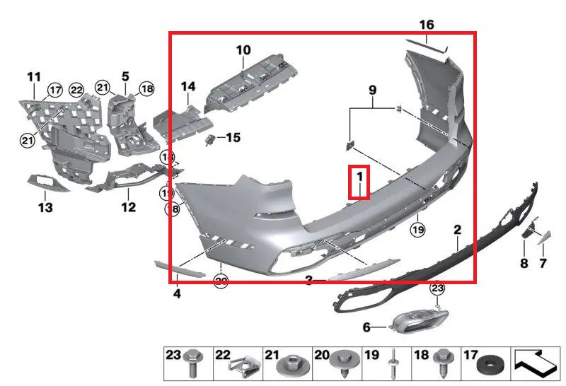 Облицовка Заднего Бампера
 BMW 51125A0BD59