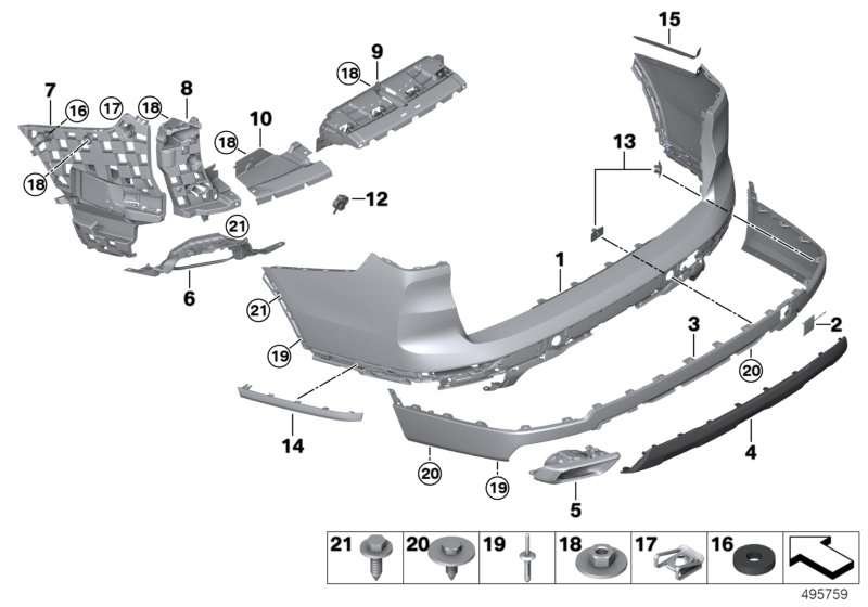 Среднее Крепление Заднего Бампера
 BMW 51127420658