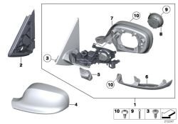 Наружное зеркало с обогревом П
 BMW 51162993768