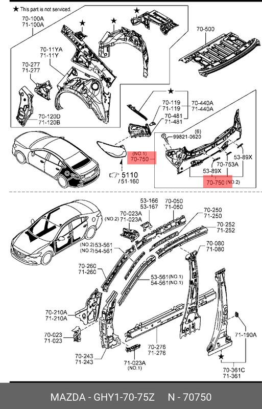 Запчасть MAZDA GHY17075Z