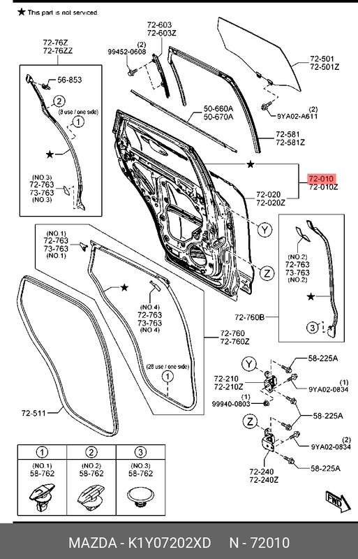 Запчасть MAZDA K1Y07202XD
