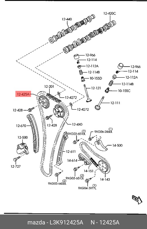 Запчасть MAZDA L3K912425A