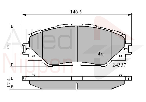 Колодки тормозные дисковые ALLIED NIPPON ADB01625