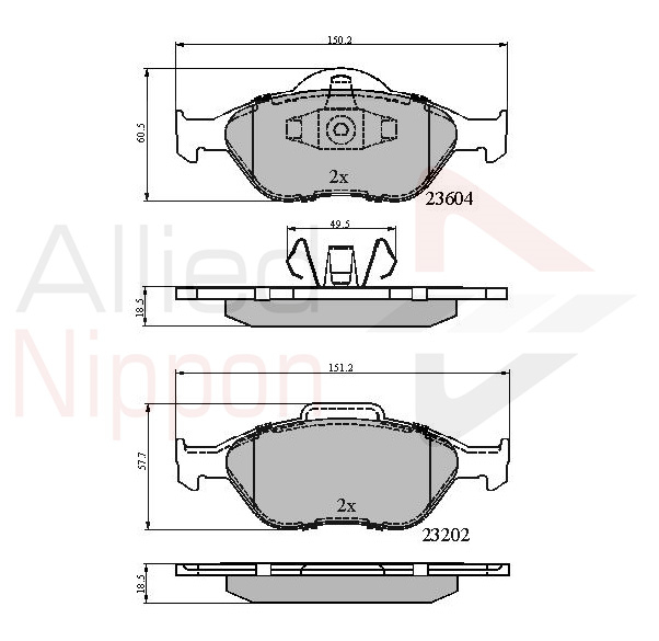 Колодки тормозные дисковые ALLIED NIPPON ADB0891