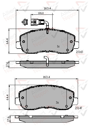 Колодки тормозные дисковые ALLIED NIPPON ADB12106