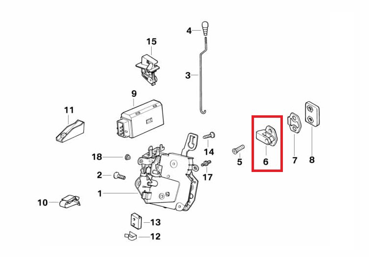 Клиновой фиксатор замка
 BMW 51218105511