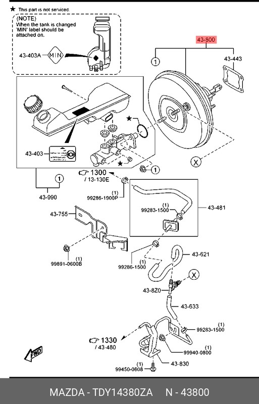 Запчасть MAZDA TDY14380ZA