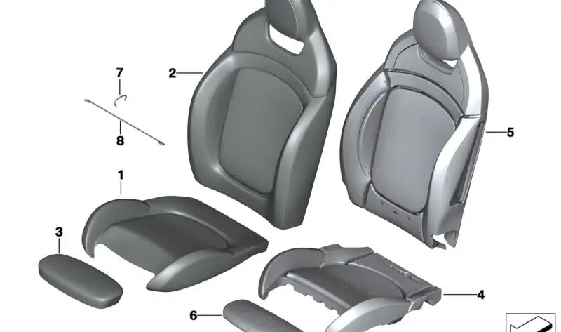 Обивка Подушки Сиденья Dinamica
 BMW 52109471301