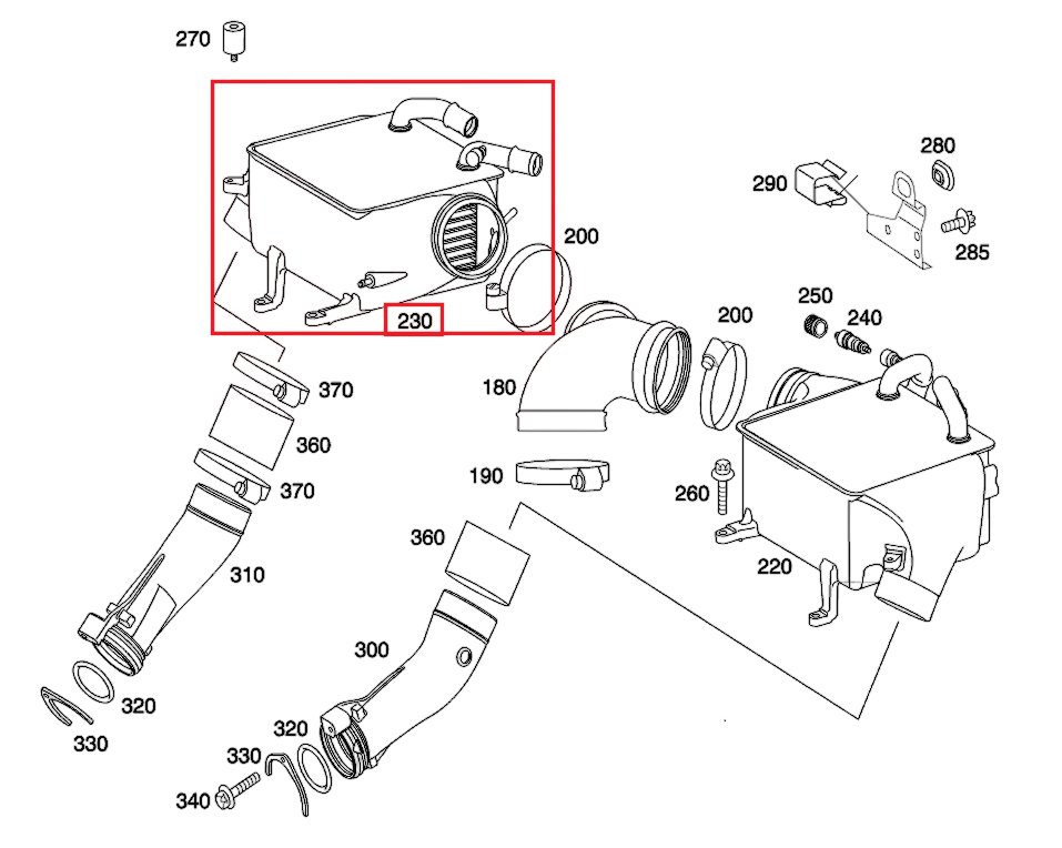 Охлад.наддув.возд.
 Mercedes-Benz A2750901714