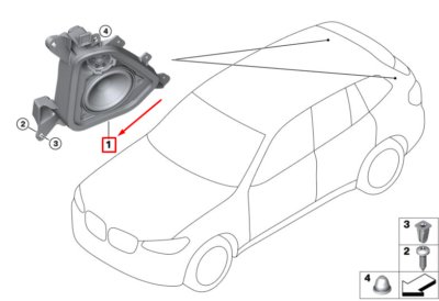 Lautsprechertrдger D-Sдule Rechts
 BMW 65136811962