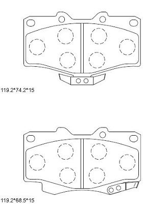Комплект тормозных колодок, дисковый тормоз ASIMCO KD2203