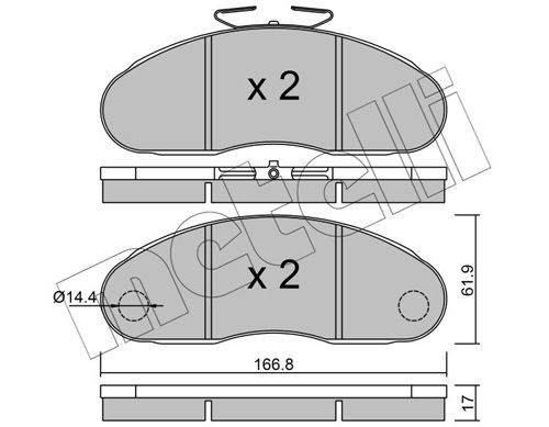 Комплект тормозных колодок, дисковый тормоз METELLI 2201112