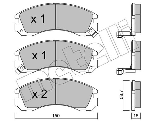 Комплект тормозных колодок, дисковый тормоз METELLI 2201340