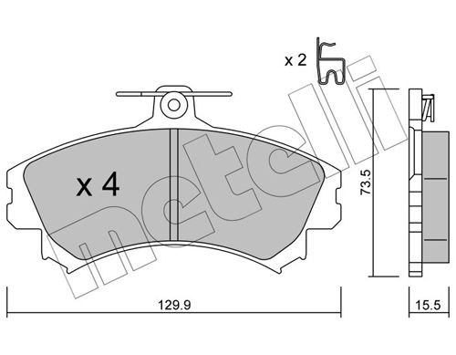 Комплект тормозных колодок, дисковый тормоз METELLI 2202160