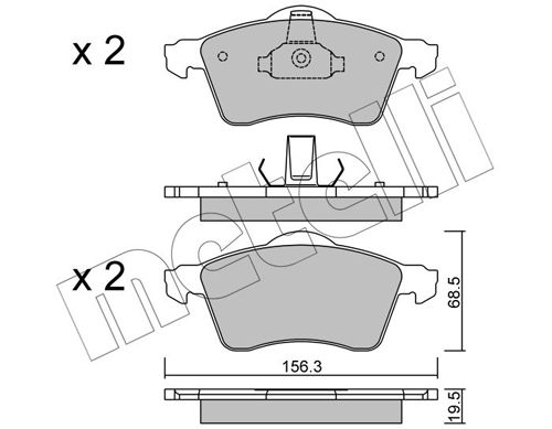 Комплект тормозных колодок, дисковый тормоз METELLI 2202630