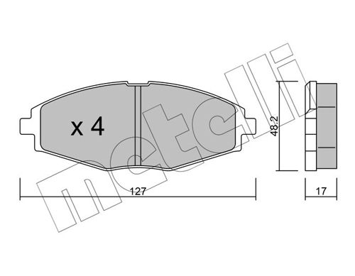 Комплект тормозных колодок, дисковый тормоз METELLI 2202930