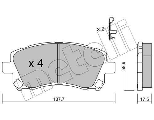 Комплект тормозных колодок, дисковый тормоз METELLI 2202960