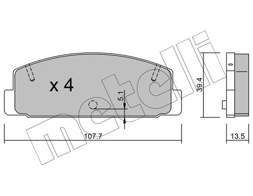 Комплект тормозных колодок, дисковый тормоз METELLI 2203020