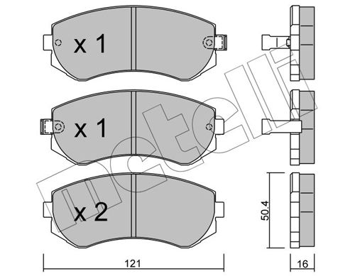 Комплект тормозных колодок, дисковый тормоз METELLI 2203040