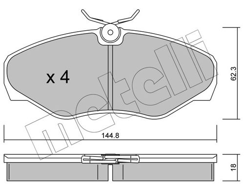 Комплект тормозных колодок, дисковый тормоз METELLI 2203382