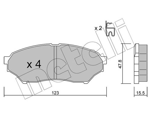 Комплект тормозных колодок, дисковый тормоз METELLI 2203970