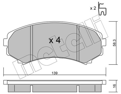 Комплект тормозных колодок, дисковый тормоз METELLI 2203990