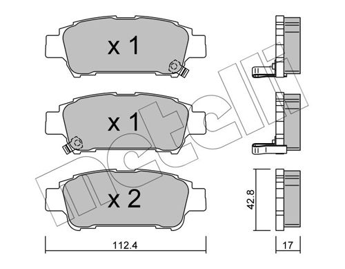 Комплект тормозных колодок, дисковый тормоз METELLI 2204280