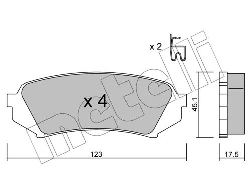 Комплект тормозных колодок, дисковый тормоз METELLI 2204530