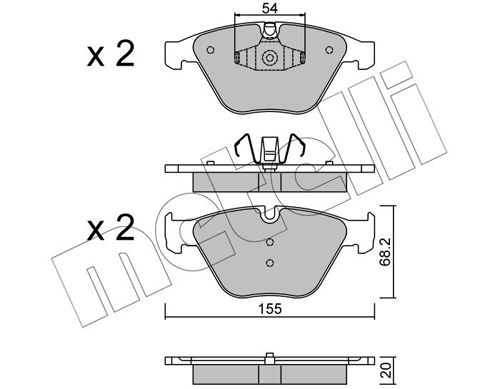Комплект тормозных колодок, дисковый тормоз METELLI 2205586