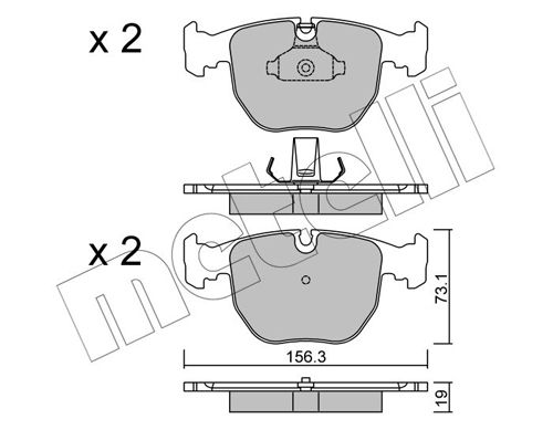 Комплект тормозных колодок, дисковый тормоз METELLI 2205590