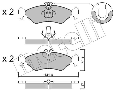 Комплект тормозных колодок, дисковый тормоз METELLI 2205710