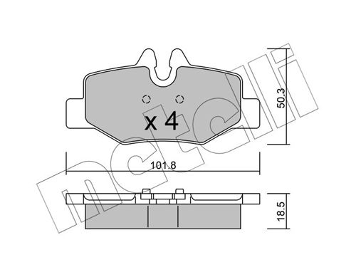 Комплект тормозных колодок, дисковый тормоз METELLI 2205760