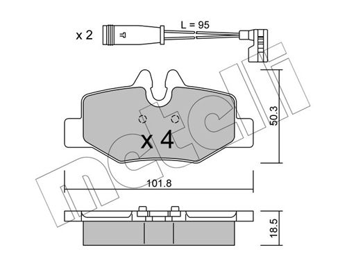 Комплект тормозных колодок, дисковый тормоз METELLI 2205760K