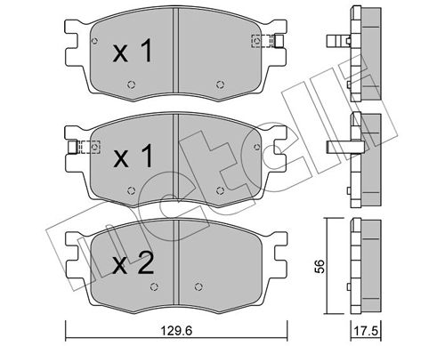 Комплект тормозных колодок, дисковый тормоз METELLI 2207240