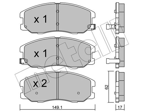 Комплект тормозных колодок, дисковый тормоз METELLI 2207780