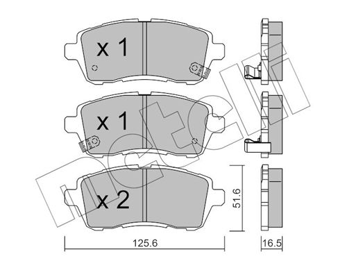 Комплект тормозных колодок, дисковый тормоз METELLI 2207931