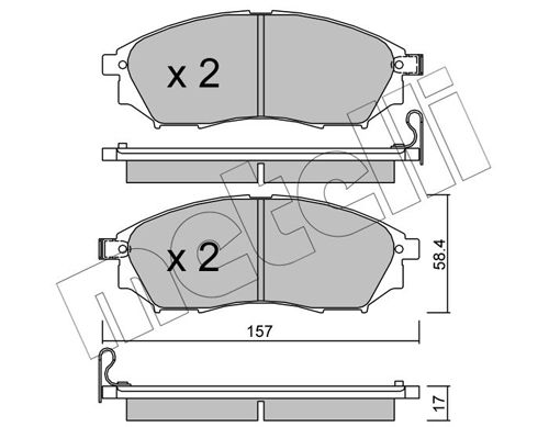 Комплект тормозных колодок, дисковый тормоз METELLI 2208190