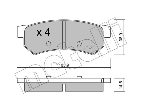 Комплект тормозных колодок, дисковый тормоз METELLI 2208460